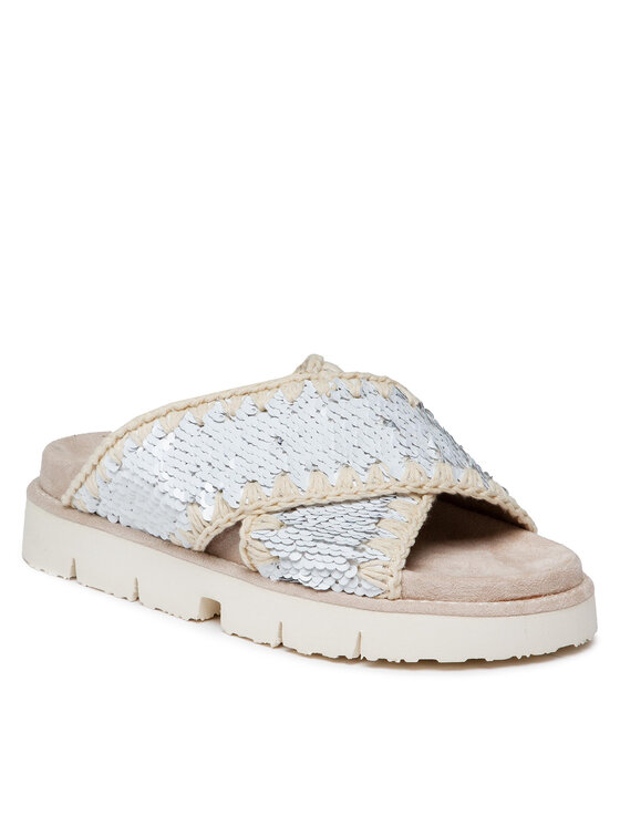 Mou Șlapi Criss Cross Bio Bio Sandal Plain SW461000G Alb Alb imagine noua
