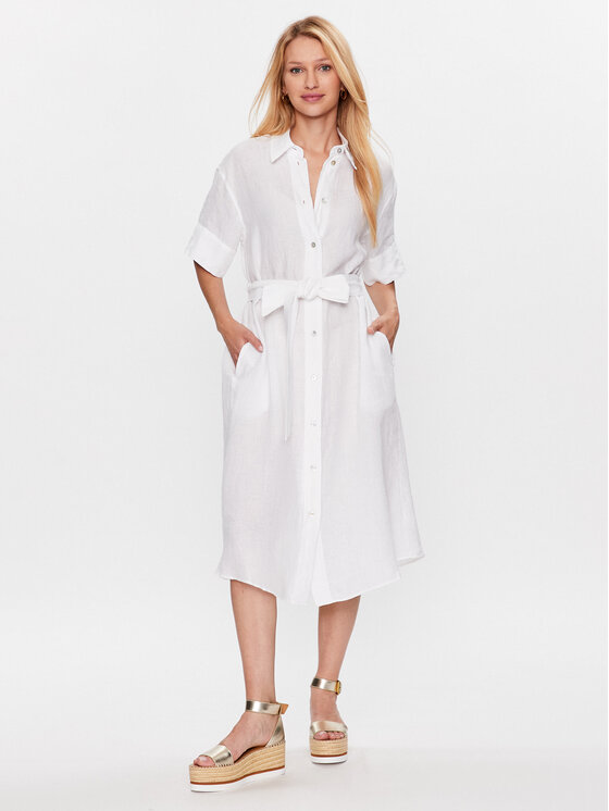 Seidensticker Rochie tip cămașă 60.134413 Alb Regular Fit