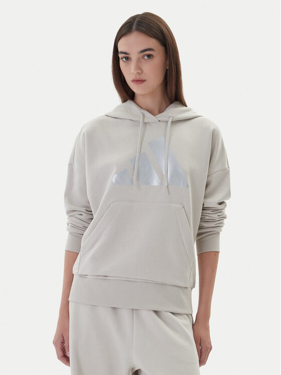 adidas adidas Суитшърт Holiday Metallic Graphic JM4428 Бежов Regular Fit