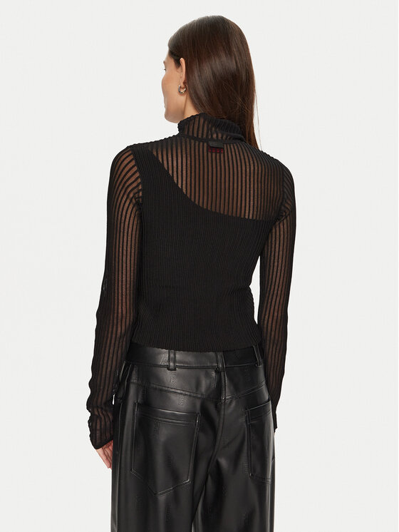 HUGO Hugo Rollkragenpullover Serani 50522572 Schwarz Slim Fit