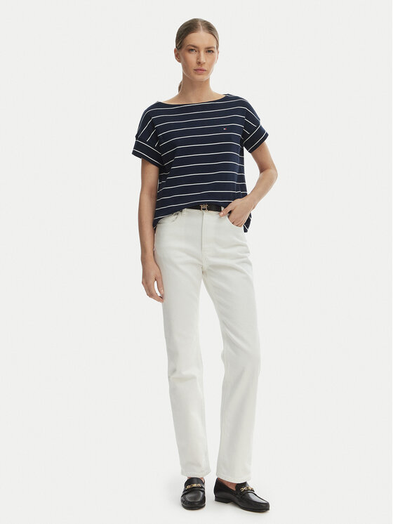 Tommy Hilfiger Tommy Hilfiger Tričko WW0WW49723 Tmavomodrá Loose Fit