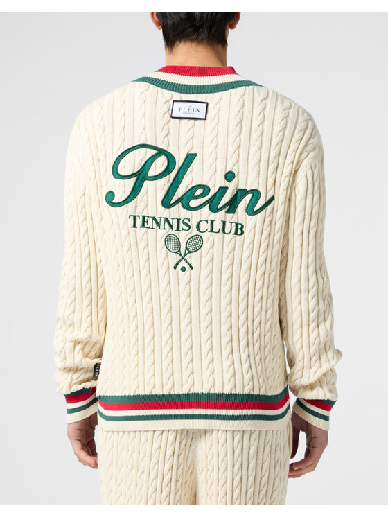 PHILIPP PLEIN PHILIPP PLEIN Sweter 30483 Biały Regular Fit