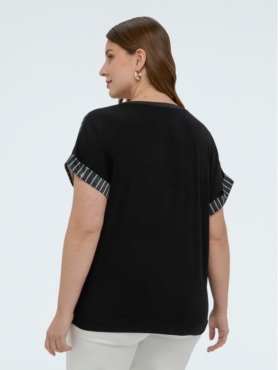 Fiorella Rubino Fiorella Rubino T-Shirt G04WL008933N0Z3 Czarny Regular Fit
