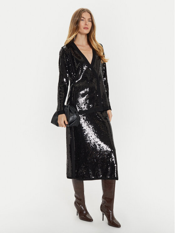 TWINSET TWINSET Marynarka 242TT3145 Czarny Straight Fit