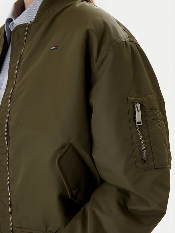 Tommy Jeans Tommy Jeans Bomber stila jaka Essential DW0DW22046 Zaļš Regular Fit