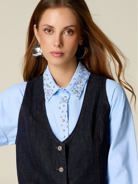 Oltre Oltre Giacca da abito L403R000072N034 Blu Cropp Fit
