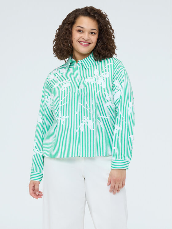 Fiorella Rubino Fiorella Rubino Camicia 5056T001460N0S5 Verde Cropp Fit