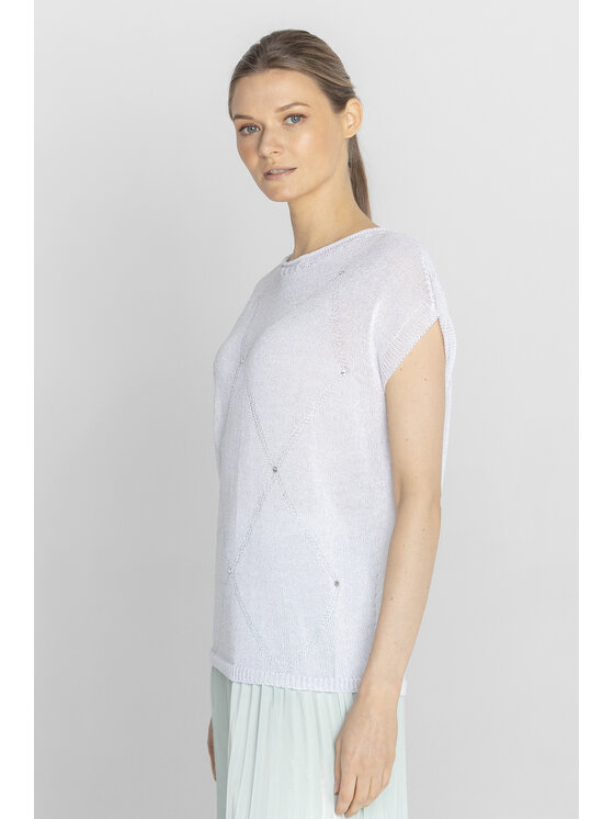 Deni Cler Milano Deni Cler Milano Sweter T-DC-S217-F2-40-10-1 Biały Regular Fit