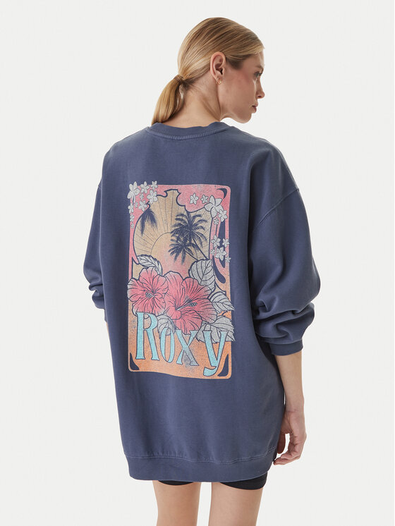 Roxy Roxy Pulóver Saturday Night Vibes ERJFD03002 Kék Relaxed Fit