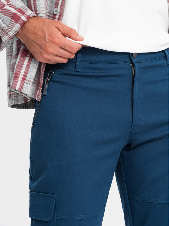 Ombre Ombre Teplákové kalhoty OM-PACG-0204 Modrá Regular Fit