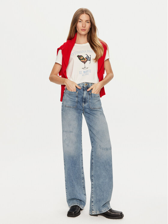 ViCOLO ViCOLO Marškinėliai RS0056 Écru Regular Fit