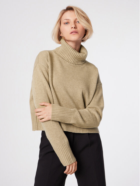 Simple Simple Golfas SWD513-02 Smėlio Relaxed Fit