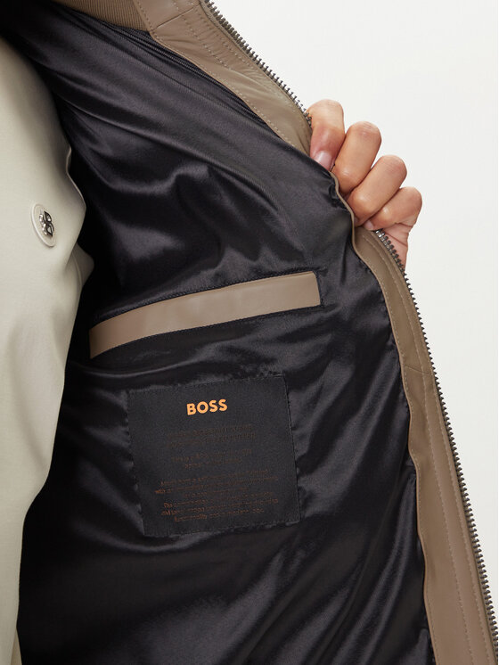 BOSS BOSS Geacă de piele Jocamp 50547546 Bej Relaxed Fit