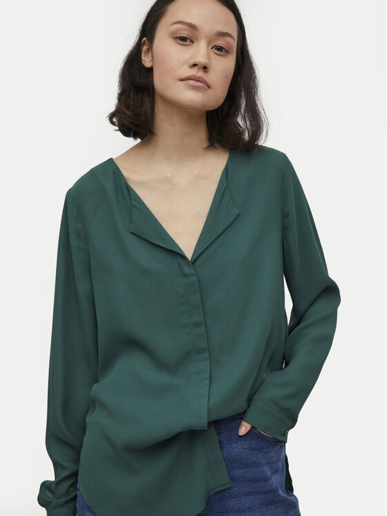Vila Vila Camicia Lucy 14044253 Verde Regular Fit
