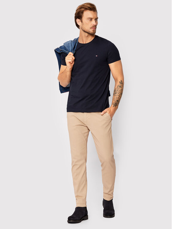 Tommy Hilfiger Tommy Hilfiger Tričko Core Stretch MW0MW27539 Tmavomodrá Slim Fit