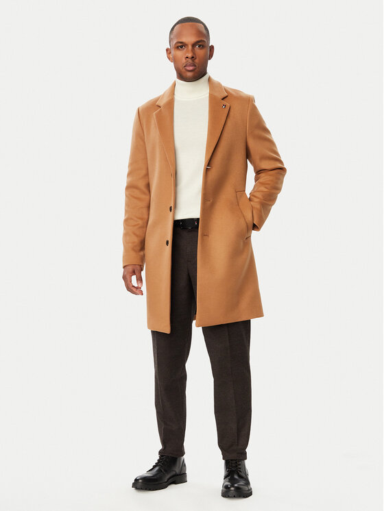 Tommy Hilfiger Tommy Hilfiger Villane mantel MW0MW40768 Helepruun Regular Fit