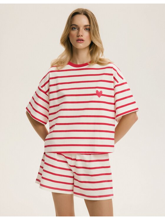 Esotiq Esotiq Piżama 44639 Czerwony Regular Fit