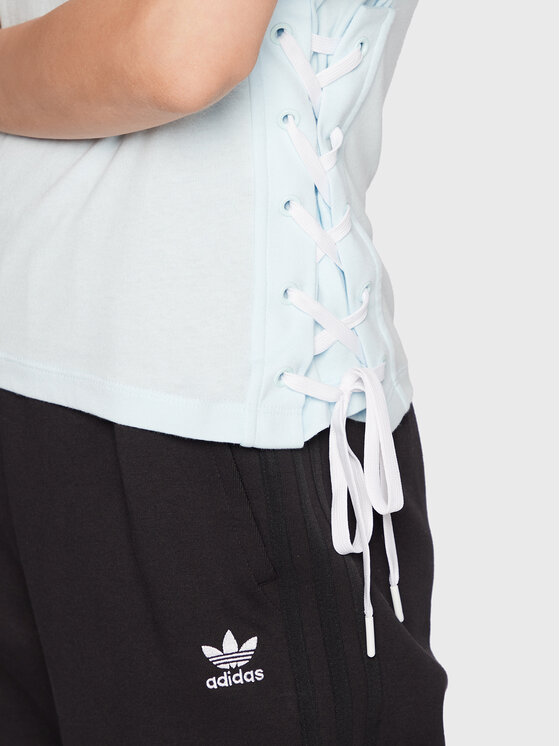 adidas adidas Tricou Always Original Laced HK5063 Albastru celest Loose Fit