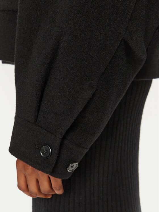 PINKO PINKO Płaszcz wełniany Cucchiaio 103842 A1ZQ Czarny Regular Fit
