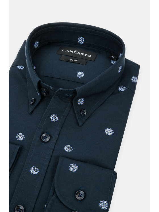 Lancerto Lancerto Koszula Amaris KO073123000003 Granatowy Slim Fit