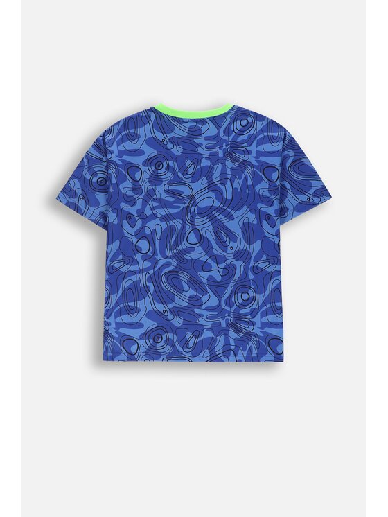 Lemon Explore Lemon Explore T-Shirt WL6143201ACB-014 Niebieski Regular Fit