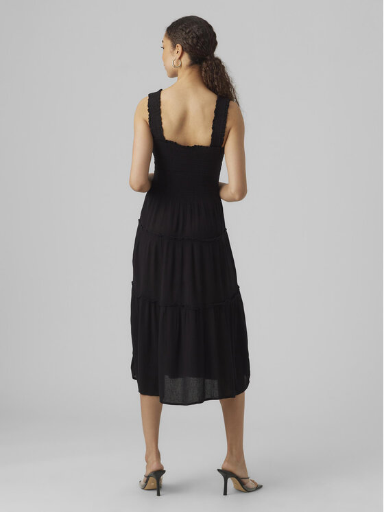 Vero Moda Vero Moda Sukienka letnia Menny 10282481 Czarny Regular Fit