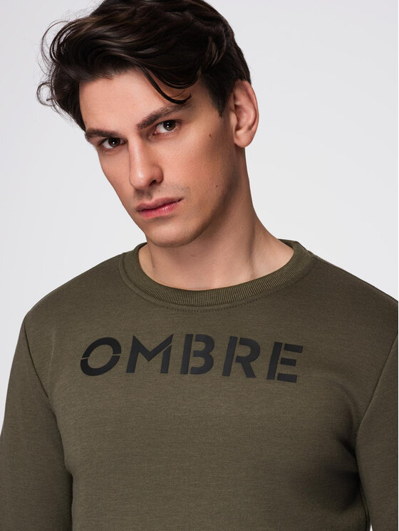 Ombre Ombre Bluza B1711 Zielony Regular Fit