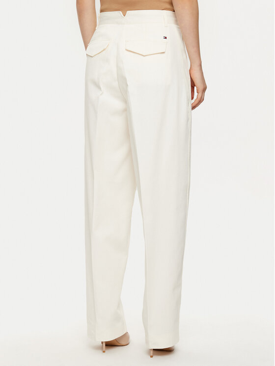 Tommy Hilfiger Tommy Hilfiger Pantaloni di tessuto WW0WW43809 Écru Regular Fit