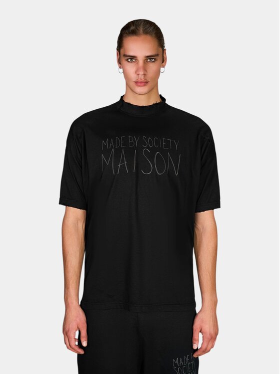 MADE BY SOCIETY MADE BY SOCIETY T-Shirt UNFILTERED - T17528 Czarny Basic Fit