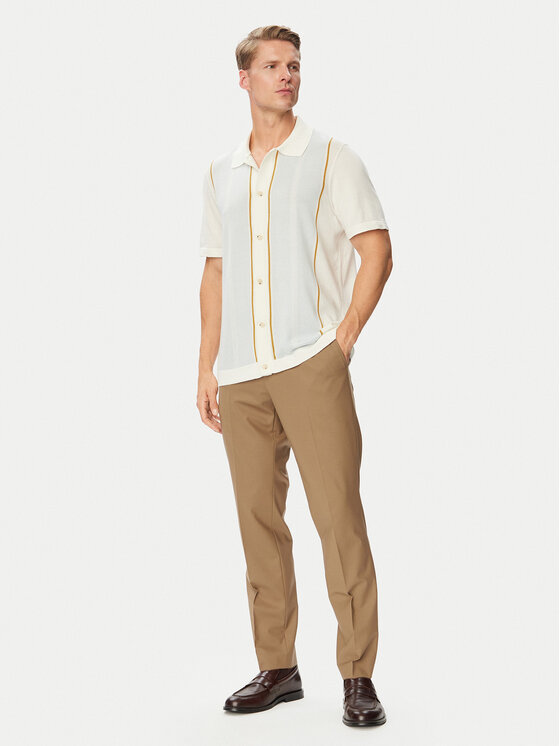 BOSS BOSS Marškiniai C-Lastro 50565522 Kreminė Regular Fit