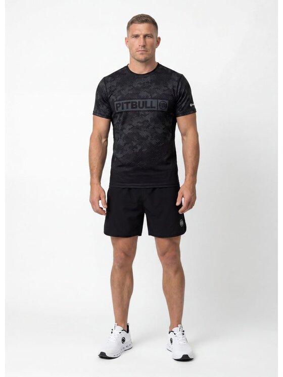 PITBULL PITBULL Koszulka techniczna HEX CAMO HILLTOP Zielony Regular Fit