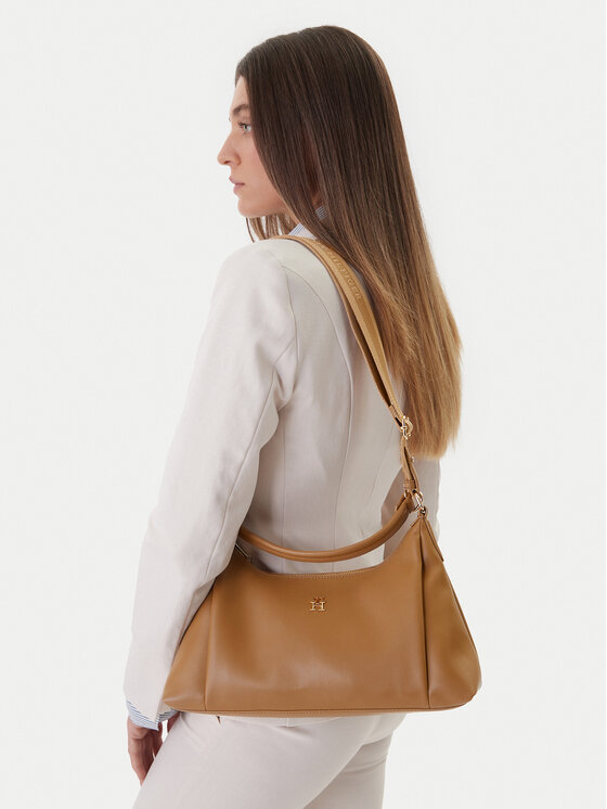 Tommy Hilfiger Tommy Hilfiger Kabelka Th Essential Shoulder Bag AW0AW18373 Hnedá