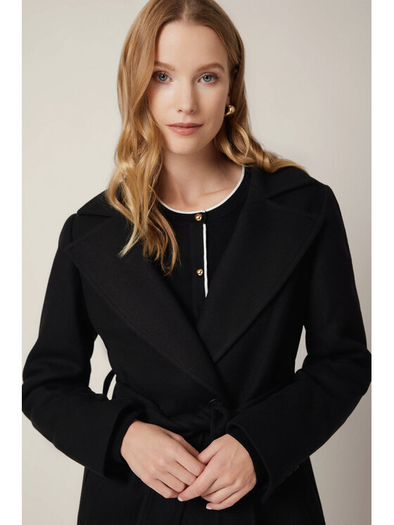 Lancerto Lancerto Płaszcz Velora PC073225000001 Czarny Regular Fit