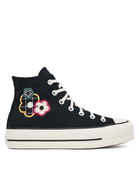 Converse Converse Plátěnky Chuck Taylor All Star Lift Platform Floral Patchwork A15534C Černá