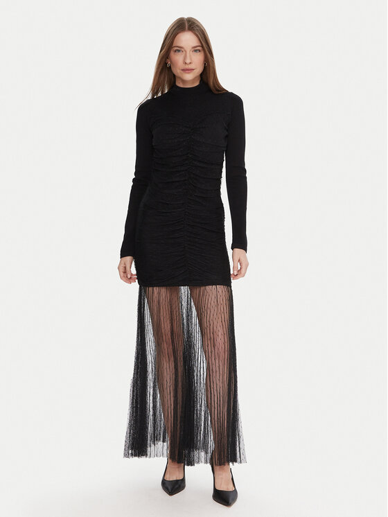 TWINSET TWINSET Pletena obleka 252TT3262 Črna Regular Fit