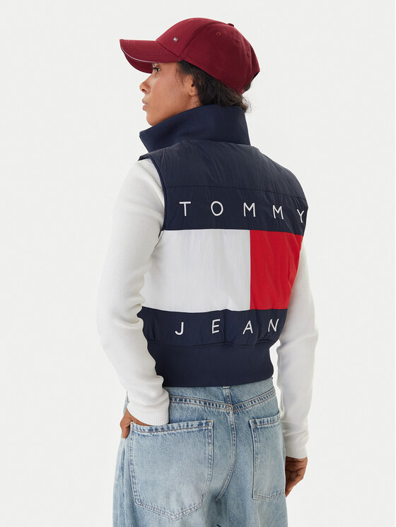 Tommy Jeans Vestă DW0DW22038 Bleumarin Regular Fit