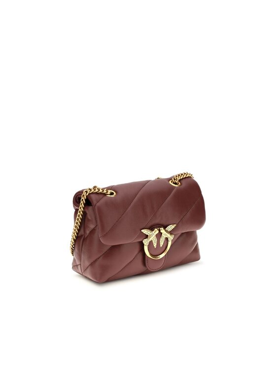 PINKO PINKO Torebka Bordeaux Calf Leather Bos Taurus Shoulder Bordowy