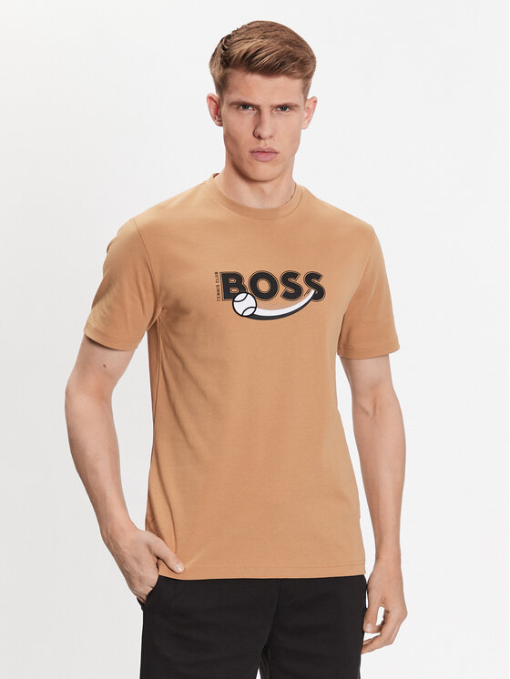 Boss T-krekls 50486205 Bēšs Regular Fit