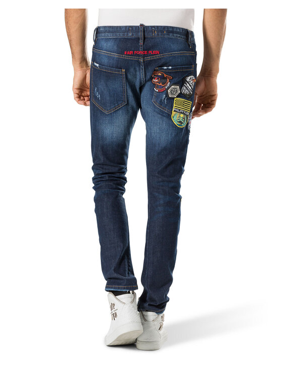 PHILIPP PLEIN PHILIPP PLEIN Pantaloni di tessuto 30756 Blu Straight Fit