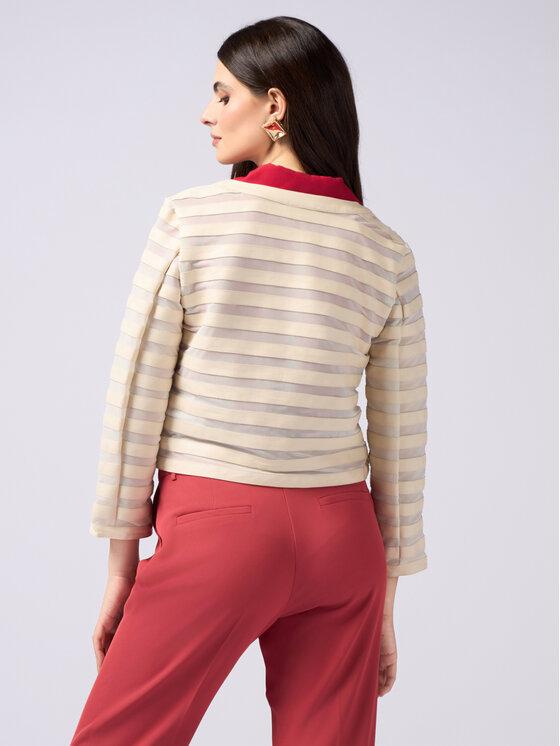 Oltre Oltre Giacca in similpelle R364R002252N002 Écru Regular Fit