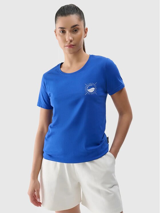 4F 4F T-Shirt 4FRSS24TTSHF2547-36S Niebieski Regular Fit