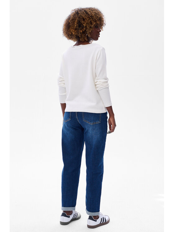 blue shadow blue shadow Sweter Qwin Écru Regular Fit