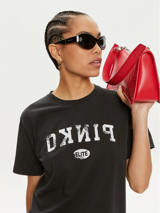 PINKO Pinko T-shirt Tiramisu 104269 A25Z Crna Reglan Fit