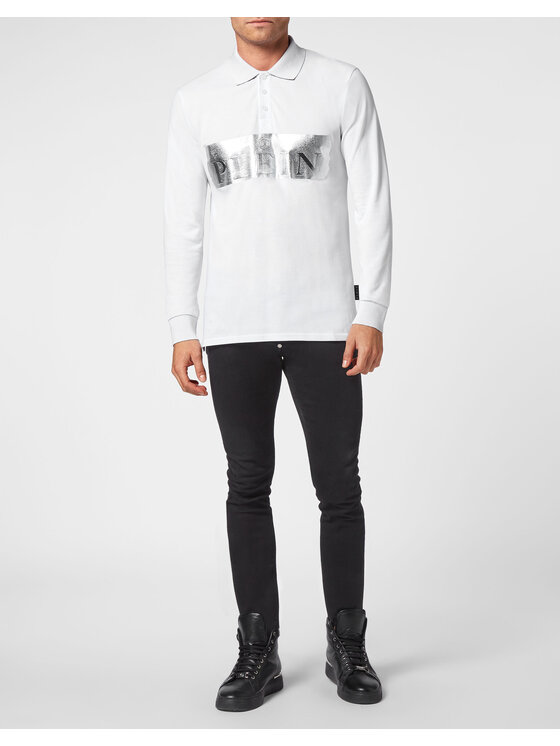 PHILIPP PLEIN PHILIPP PLEIN Polo 2037 Biały Regular Fit