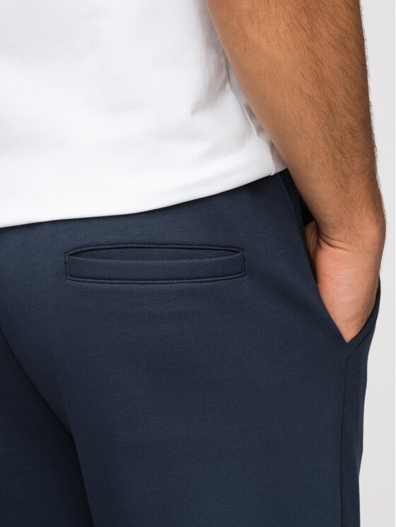 Ombre Ombre Spodnie dresowe OM-PSBC-0221 Granatowy Regular Fit