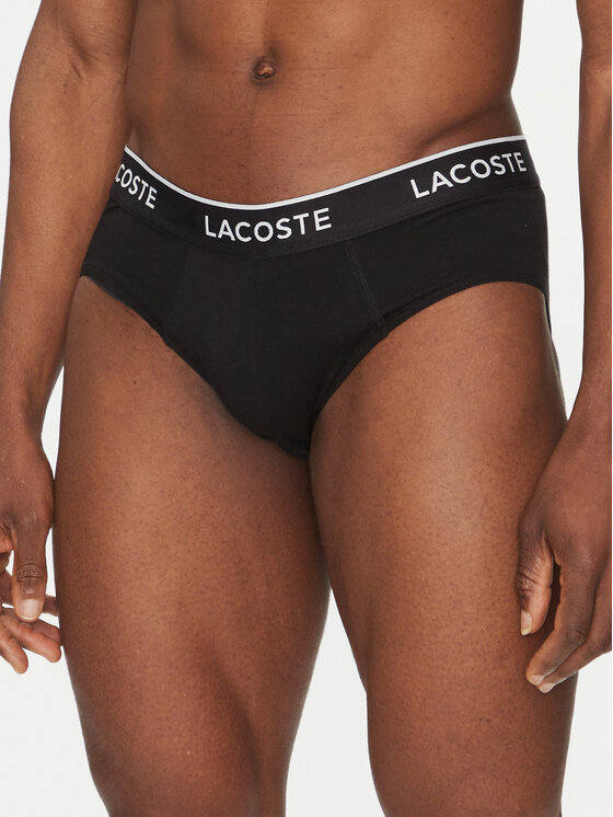 Lacoste Lacoste Set od 3 para muških slip gaća 8H1293 Crna