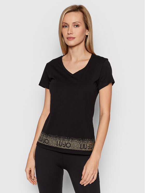 Liu Jo Sport Liu Jo Sport Tričko TA2089 J6040 Čierna Regular Fit