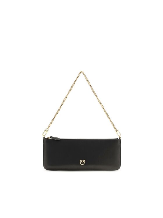 PINKO PINKO Torebka Black Calf Leather Bos Taurus Shoulder Czarny