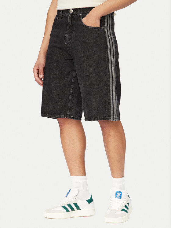 adidas adidas Pantaloncini di jeans adicolor Firebird KD1498 Nero Loose Fit