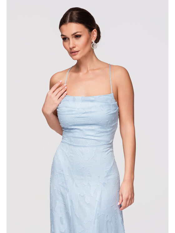 Ombre Ombre Sukienka wieczorowa LA-OM-DLR307 Niebieski Slim Fit